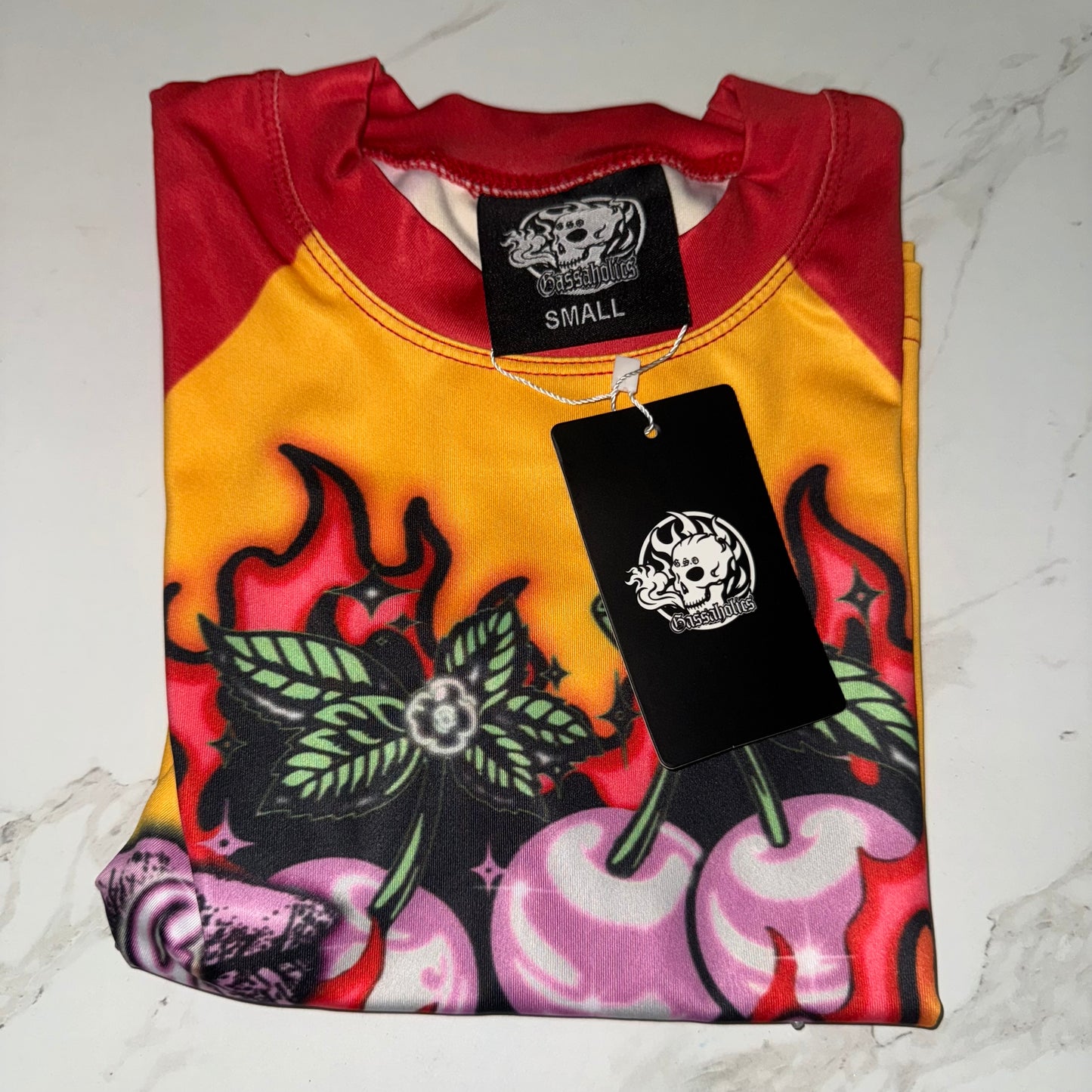 Lemon Cherry Crop-Shirts